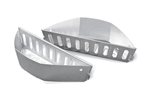 Weber  kolkorgar (set om 2), tillverkade av robust, galvaniserat stål, idealiska för direkt och indirekt grillning med kol/briketter, passar alla 47 cm kolgrillar - silver (7403)