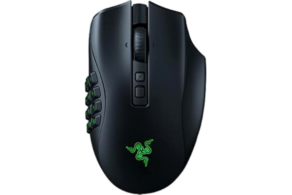 Razer  Naga V2 Pro - MO trådlös spelmus med HyperScroll Pro-hjul (3 utbytbara sidoplattor, HyperSpeed trådlös, Focus Pro 30K optisk sensor, optiska musbrytare Gen-3, Bluetooth) Svart