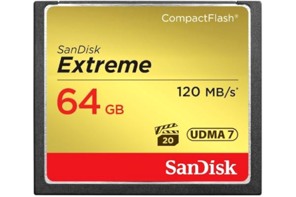 SanDisk  Extreme 64 GB UDMA7 CompactFlash Card - Black/Gold