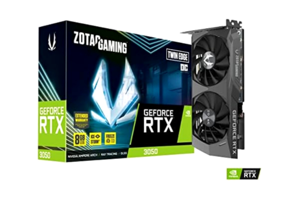 Zotac  Nvidia GeForce RTX 3050 Twin Edge OC LHR 8GB Graphics Card Black