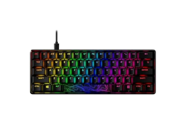 HyperX  Alloy Origins 60 - Mechanical gaming keyboard - Ultra Compact 60% form factor - HyperX red switch (linear) - Double shot PBT keycaps - RGB LED Backlit - NGENUITY Software Compatible
