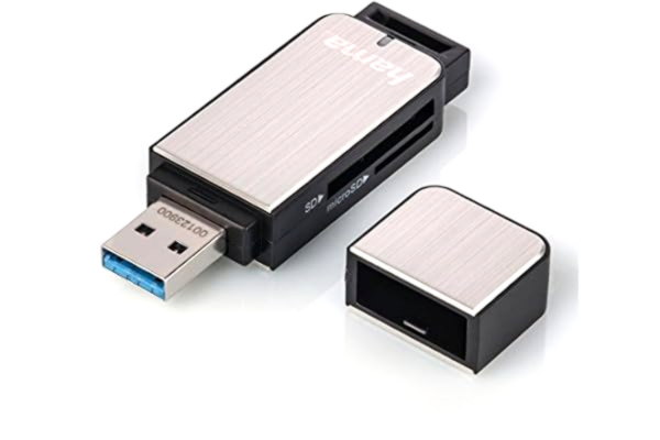 Hama  USB 3.0 kortläsare med aluminiumhölje (SD, SDHC, SDXC, microSD/microSDHC/microSDXC, kortläsare) silver