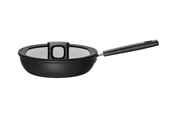 Fiskars  1052238 Sauté Pan with lid, Dia: 26 cm, Capacity: 2.8 litres, Suitable for All Types of hobs, Aluminium/Plastic, Overheating Protection, Scratch-Resistant, Hard Face, Black, 2.8 liters