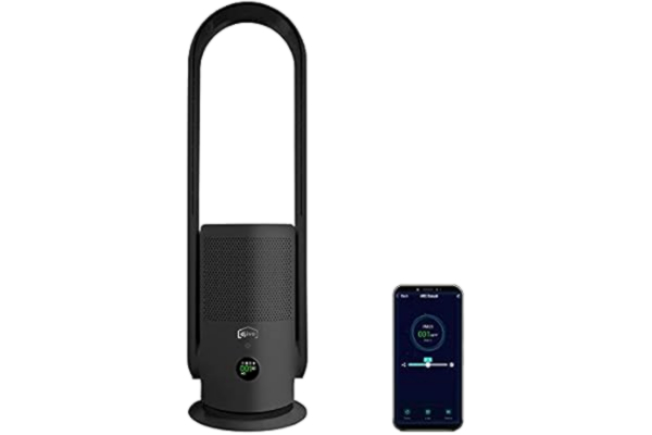 djive  ARC Casual 2w1 mobilny wentylator i oczyszczacz powietrz, cichy, filtr HEPA 14 i UVC 99,995% aerozoli, pyłku, kurzu, wirusów, metaliczny szary