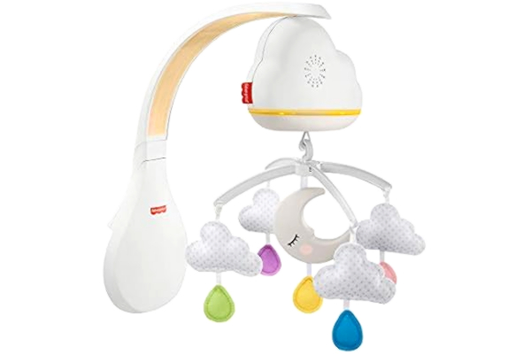 Fisher-Price  Calming Clouds-mobil och speldosa, spjälsängsleksak och speldosa för nyfödd baby till små barn, GRP99