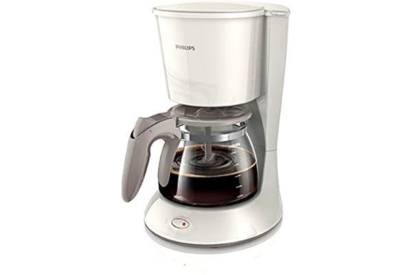 Philips  HD7461/00 New Daily Koffiezetapparaat Aroma-Swirl met automatische uitschakeling, glazen kan, wit/beige