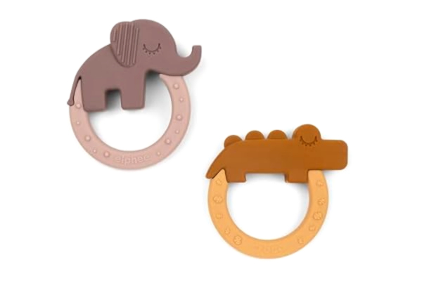 Done By Deer Done by Deer Bijtringen Deer Friends Mustard en Poederroze (2 stuks)