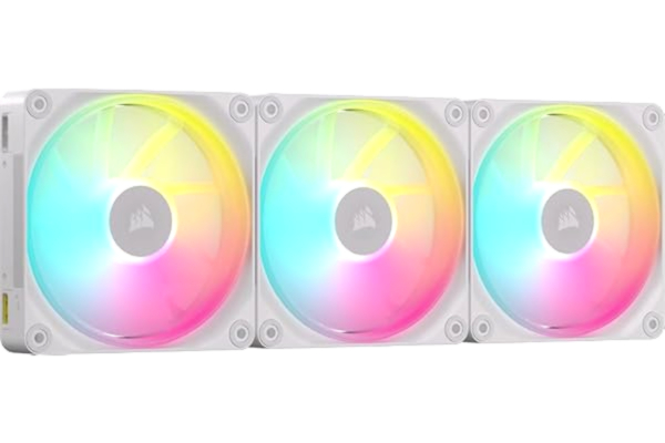 Corsair CORSAIR iCUE LINK LX120 RGB 120 mm PWM-Fläktar Trippelförpackning – Dubbla ljusslingor – Inkluderar iCUE LINK-Systemhubb – CORSAIR AirGuide-Teknik – Vit