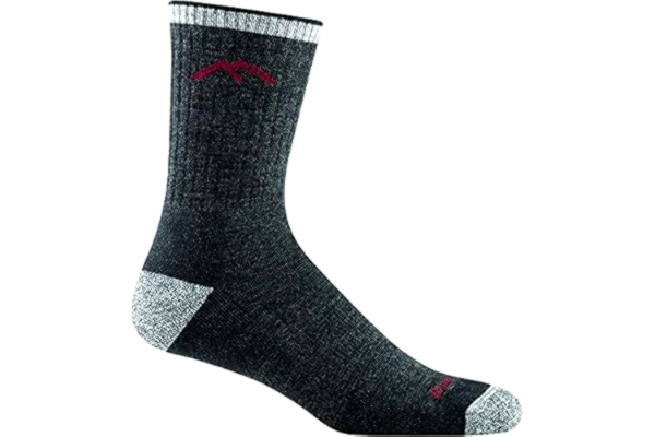 Darn Tough  Vermont Herr nummer 2 Micro Crew Mellanvikt med kudde, Svart, M