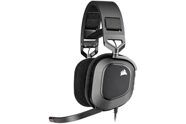 Corsair  HS80 RGB USB Premium Gamingheadset med 7.1-surround-ljud (Högkvalitativ rundupptagande mikrofon, Öronkuddar I minnesskum, Reglage för volym och ljud på öronkåpan, Dynamisk RGB-belysning) Vit