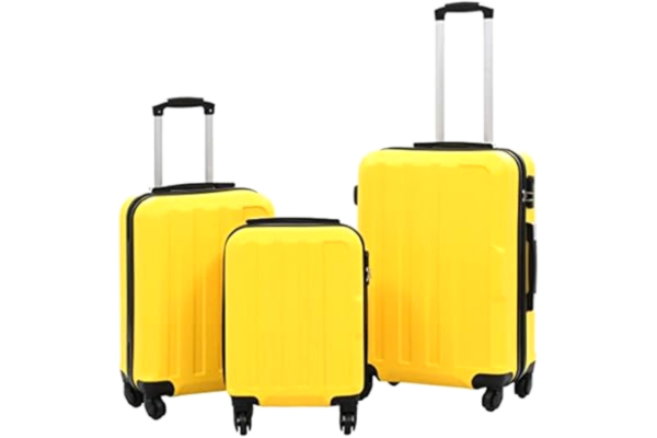 vidaXL  Valise Rigide 3 pcs Set de Valises Sac à roulettes Cabine Trolley à Main Bagage de Voyage Ensemble de Bagages Valise de Vacances Jaune ABS