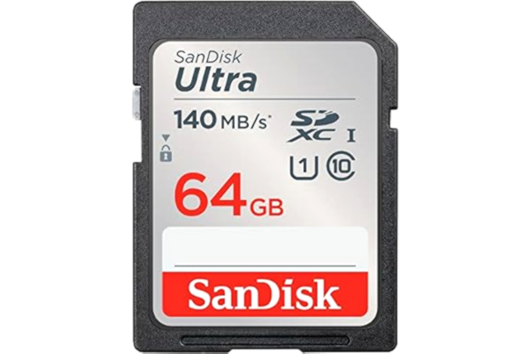 SanDisk  64 GB Ultra SDXC-kort upp till 140 MB/s med A1-appprestanda UHS-I klass 10 U1