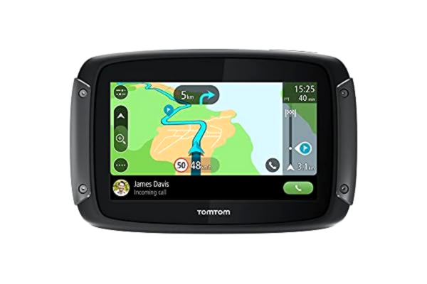 TomTom  Motorcycle Sat Nav Rider 500, 4.3 Inch, with Motorcycle Specific Winding and Hilly Roads, Updates via Wi-Fi, Compatible with Siri and Google Now, Lifetime Traffic and Speed Cams, EU Maps