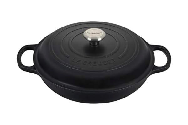 Le Creuset  Signature Braadpan, gietijzer, ondiep, 30 cm, satijnzwart