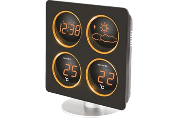 Technoline  Smart Effects WS6830 Radio Controlled LED Weather Station with alarm clock, UK plug adaptor and Outside Sensor