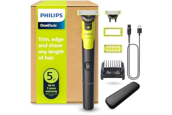 Philips  OneBlade 360 Autentisk Ansluten Face & Body Electric Shaver, Beard Trimmer and Body Groomer, 1x360 Blade, 1x Original Blade, 1x 5in1 Adjustable Comb, 1x Body Kit, 1x Travel Case, QP4631/65