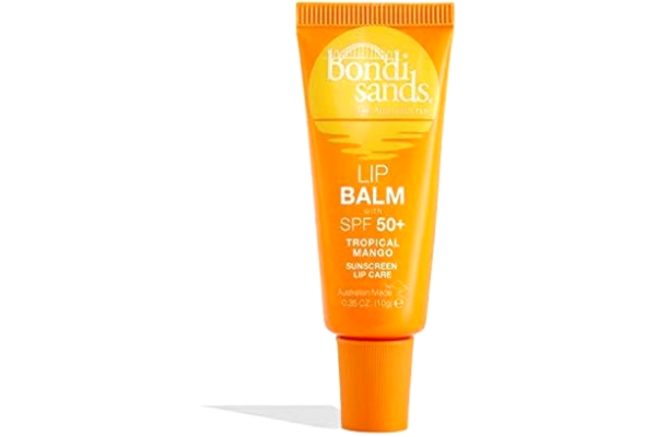 Bondi Sands  – läppbalsam SPF 50+ tropisk mango – fuktgivande läppvård med SPF 50 för ett omfattande solskydd, 10 g