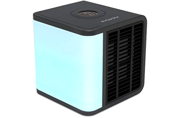 Evapolar EVAPOLAR evaLIGHT Plus personlig bärbar luftkylare och luftfuktare, skrivbordskylfläkt, för hem och kontor, med USB-anslutning och färgglatt inbyggt LED-ljus (svart)