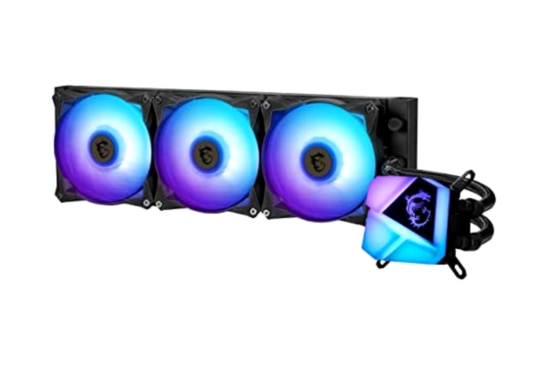 MSI  MAG CORELIQUID C360 AIO CPU vattenkylning, spektakulärt ARGB-blockhuvud, integrerat kylarpump, delat flöde, avdunstningssäkra slangar, enkel installation, AMD & Intel kompatibel, svart