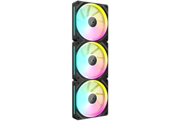 Corsair CORSAIR iCUE LINK LX120 RGB 120 mm PWM-Fläktar Trippelförpackning – Dubbla ljusslingor – Inkluderar iCUE LINK-Systemhubb – CORSAIR AirGuide-Teknik – Svart