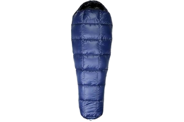 Western Mountaineering  Caribou MF 35 graders sovsäck marinblå 6 fot 6 tum/vänster dragkedja
