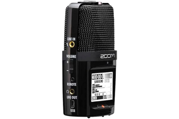 Zoom  H2n Stereo/Surround-Sound Portable Recorder, 5 Built-In Microphones, X/Y, Mid-Side, Surround Sound, Ambisonics Mode, Records to SD Card, For Recording Music, Audio for Video, and Interviews