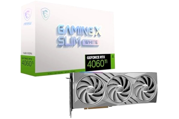 MSI  GeForce RTX 4060 Ti GAMING X SLIM WHITE - 16GB GDDR6 RAM - Grafikkort