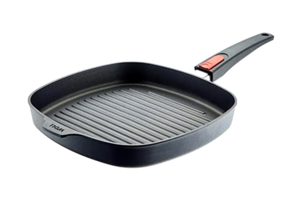 Woll  Gietijzeren steakpan - vierkant, afneembare steel, inductie, zwart, 28 x 28 cm