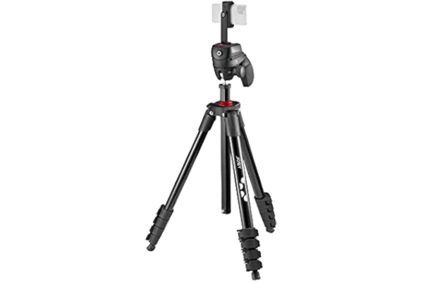 Joby JOBY Compact Action Kit, kamera/smartphone-stativ med kulhuvud, universal ¼-20 tum snabbkoppling, smartphone-hållare, bärväska för CSC, DSLR, spegellös kamera, färg: svart, 1,5 kg kapacitet