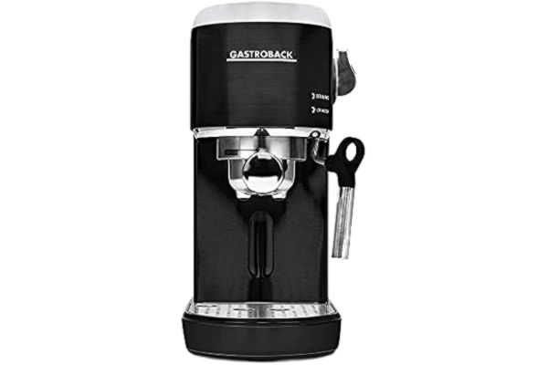 Gastroback GASTROBACK 42718 zeefdragermachine, 1400, behuizing van geborsteld roestvrij staal en verchroomd design elementen, zwart, zilver