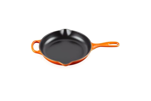 Le Creuset  Signatur gjutjärn stek- och serveringspanna, rund, Ø 23 cm, lämplig för alla typer av spisar inklusive induktion, 1,93 kg, ugnsröd