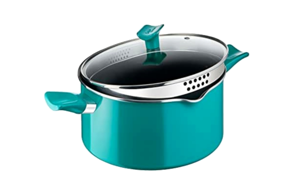 Tefal  - Chefclub - G8044604 - uniwersalny garnek do gotowania z pokrywką - 24 cm - niebieski kaczy jajko - tytan nieprzywierający - sygnał termiczny - indukcyjny