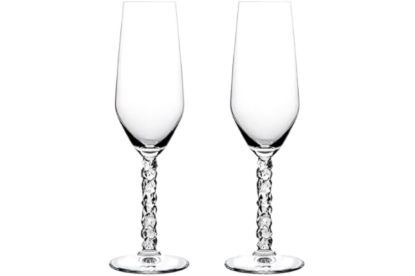 Orrefors  Carat 8 oz. champagne/flöjt kristall stamvara, set med 2,
