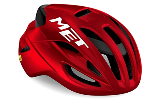 MET  Casco RIVALE MIPS Rojo Metalic.Brill.T.L 58-61 Casque Mixte, Non défini, T.A