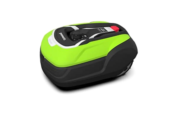 Greenworks  Optimow 15 Tondeuse Robot à Gazon Jusqu'à 1500 m2 avec Pente 35 %, Ultra Silencieuse, Contrôlé 4G, Facile à Installer, Fonctions Sécurité Avancées, Protection Antivol, Garantie 3 Ans