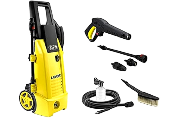 Lavor Ninja Plus 130 Hogedrukreiniger voor koud water, 130 bar, werkdruk, incl. verschillende accessoires, inhoud 420 l/u, met wielen