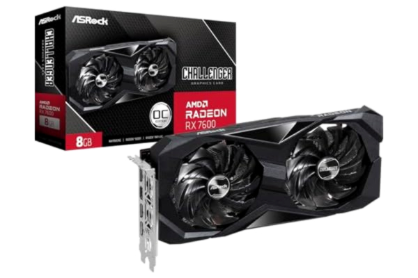 ASRock  RX7600 CL 8GO AMD Radeon™ RX 7600 Challenger 8 GB OC grafikkort