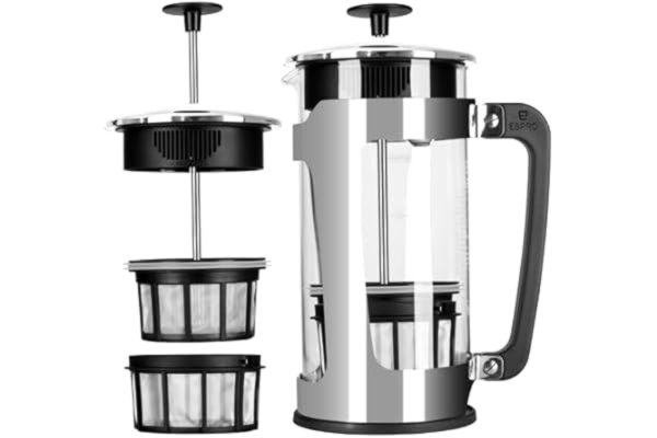 Espro  kaffepress, P5–32 oz, glas och rostfritt stål, FFP detaljhandelsförpackning 32 unce glas/rostfritt stål