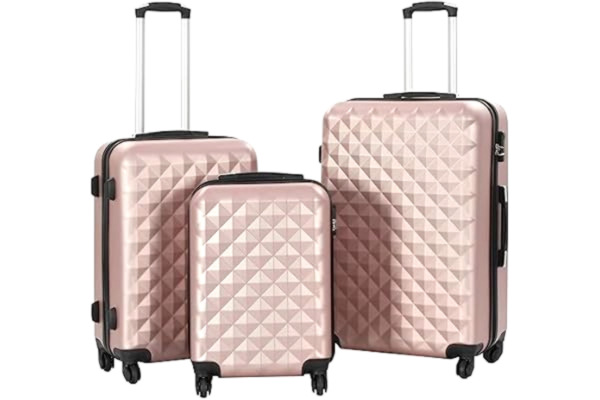 vidaXL  Hårda resväskor 3 st roséguld ABS
