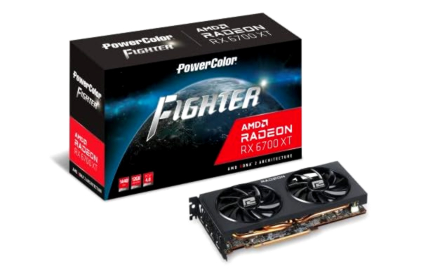 PowerColor  Fighter AMD Radeon RX 6700 XT Gaming Graphics Card with 12GB GDDR6 Memory, Powered by AMD RDNA 2, Raytracing, PCI Express 4.0, HDMI 2.1, AMD Infinity Cache