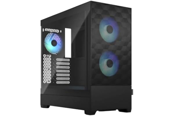 Fractal Design  Pop Air RGB Black - Tempered Glass Clear Tint - Honeycomb Mesh Front – TG side panel - Three 120 mm Aspect 12 RGB fans included – ATX High Airflow Mid Tower PC Gaming Case