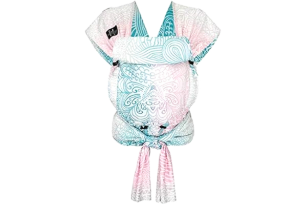 Hoppediz  Hop-tye Buckle - Baby Carrier I Halfbuckle I Mei Tai I Belly Carrier & Back Carrier I Jaipur Design Cream One Size Fits All Hip Circumference up to 160 cm