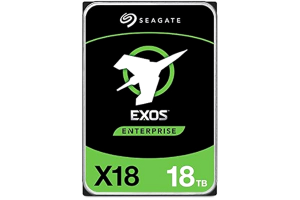 Seagate  Exos X18, 18 TB, Enterprise Class, Internal Hard Drive HDD, CMR 3,5", Hyperscale SATA 6 Gb/s, 7.200 RPM, 512e, 4 KB FastFormat, with cache, Frustration Free Packaging (ST18000NM000J)