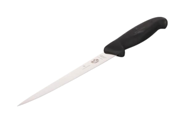 Victorinox , Coltello per filettare il pesce fibrox, lama flessibile da 18 cm i Acciaio inox, manico antiscivolo, nero