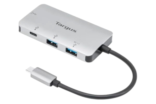 Targus  USB-C multiport-hubb med 2 x USB-A och 2 x USB-C-portar med 100 W PD-genomströmning, grå (ACH228EU)