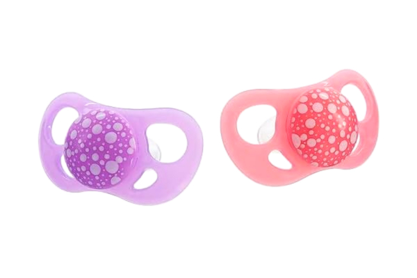 Twistshake  2x 6+ Månader Nappar, Lätt Napp Som Andas med extra ventilation och ortodontisk form, Silikonnappar för Känslig Hud, Pastellrosa/Lavendel