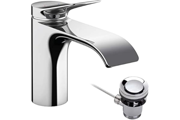 Hansgrohe hansgrohe Vivenis - Tvättställsblandare med lyftventil, Vattenkran badrum med utloppshöjd 80 mm, Badrumskran vattenbesparande (EcoSmart), krom, 75010000
