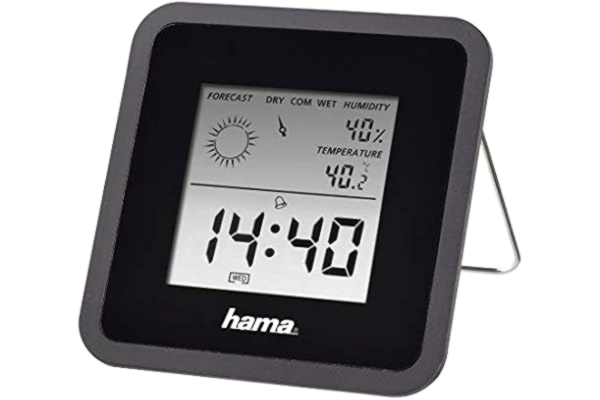 Hama  186370 thermo-hygrometerklok zwart, tafel