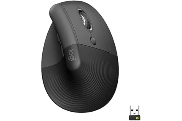 Logitech  Lift Right Vertical - Graphite - Ergonominen hiiri - Optinen - 6 painiketta - Musta