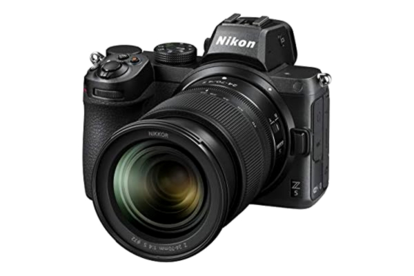 Nikon  Z 5 spegellös fullformatkamera med Nikon 24–70 mm 1:4,0 S (24,3 MP, hybrid-AF med 273 mätfält, 5-axlad bildstabilisator, 4K UHD-video, dubbelt kortfack)